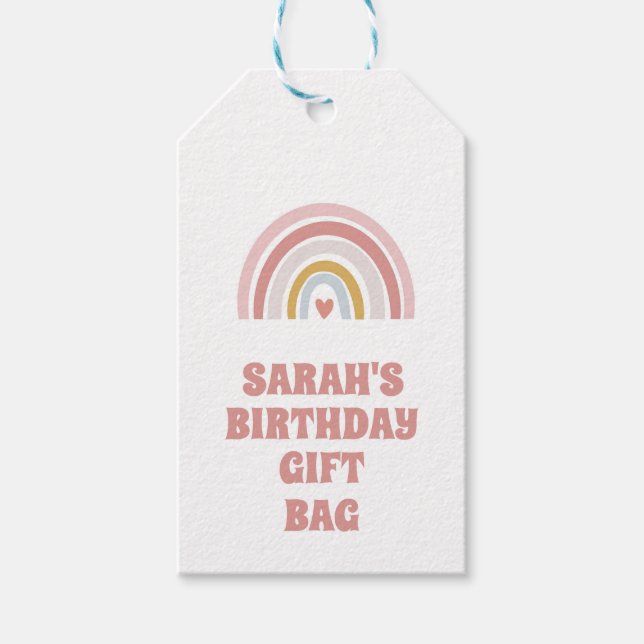 ETIQUETA PARA PRESENTE PINK RAINBOW PERSONALIZAR OU PERSONALIZAR TEXTO (Frente)