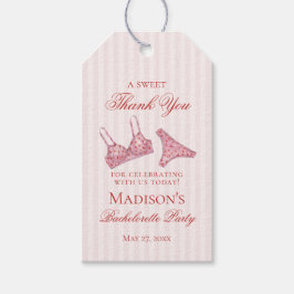 Etiqueta Para Presente Pink & Red Heart Lingerie Bachelorette Party Favor