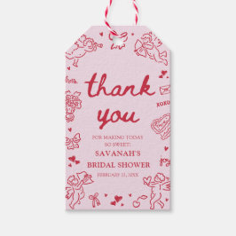 Etiqueta Para Presente Pink Valentine Love is in the Air Bridal Shower