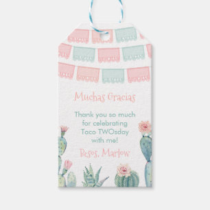 Etiqueta Para Presente Pink Watercolor Cactus (México)
