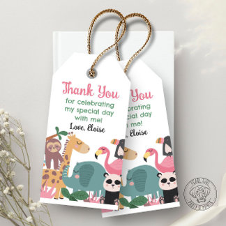 Etiqueta Para Presente Pink Wild Animal 