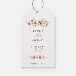 Etiqueta Para Presente Pink Wild Flowers Wedding Gift Tag