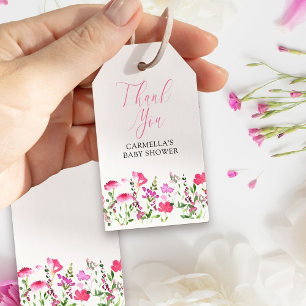 Etiqueta Para Presente Pink Wildflower Personalizado Obrigado Presente Et