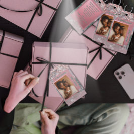 Etiqueta Para Presente Pink Winter Christmas Family Photo