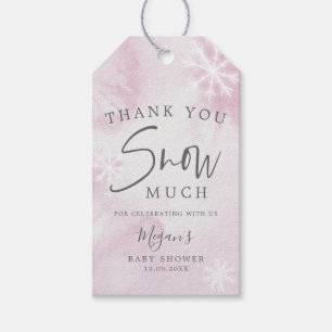 Etiqueta Para Presente Pink Winter Wonderland Muito Obrigado Neve
