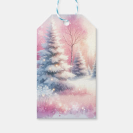 Etiqueta Para Presente Pink Winter Wonderland Natal