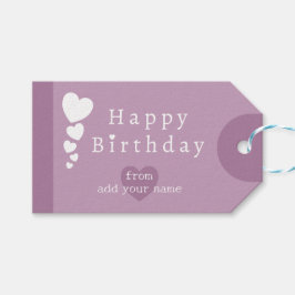 Etiqueta Para Presente Pinkish Lilac Birthday Hearts Dags