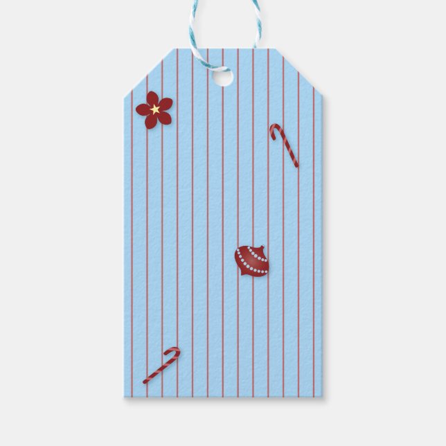 Etiqueta Para Presente Pinstripe de Natal pré-pago (Frente)