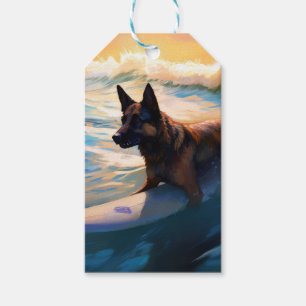Etiqueta Para Presente Pintura Belga de Surfe em Praia