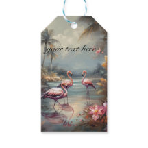 pintura botânica em vintage flamingos personalizáv
