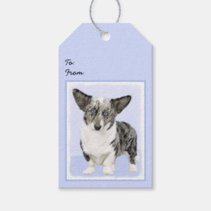 Etiqueta Para Presente Pintura de Cardigan Welsh Corgi - Arte Original pa