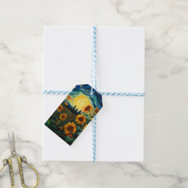 Etiqueta Para Presente Pintura de Girassóis de Van Gogh