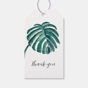 Etiqueta Para Presente Pintura De Palmas Tropicais Personalizada Agradece