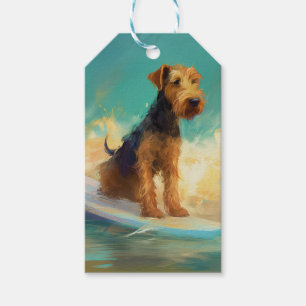 Etiqueta Para Presente Pintura de Surf da Praia de Airedale