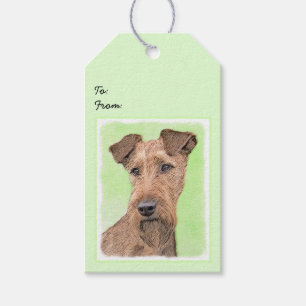 Etiqueta Para Presente Pintura de Terrier irlandesa - Arte de cachorro or