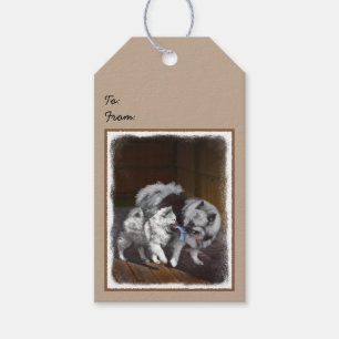 Etiqueta Para Presente Pintura em tempo de reprodução Keeshond - Arte d