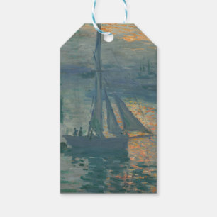 Etiqueta Para Presente Pintura Impressionista Marinha do Nascer do Sol de
