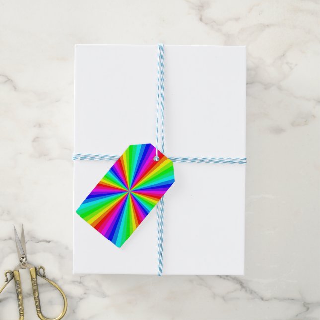 ETIQUETA PARA PRESENTE PINWHEEL RAINBOW (Com cordão)