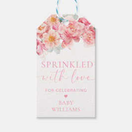 Etiqueta Para Presente Piper Peony Floral Chá de fraldas Espelhado Com Am