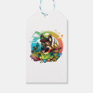 Etiqueta Para Presente Pirata de Cachorro german shepherd