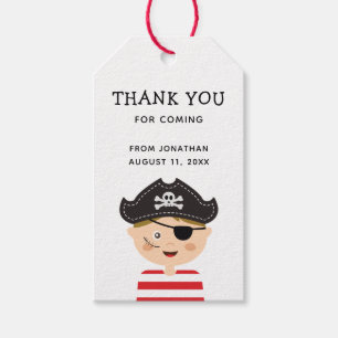 Etiqueta Para Presente Pirata Obrigado para Aniversário de Crianças Fes