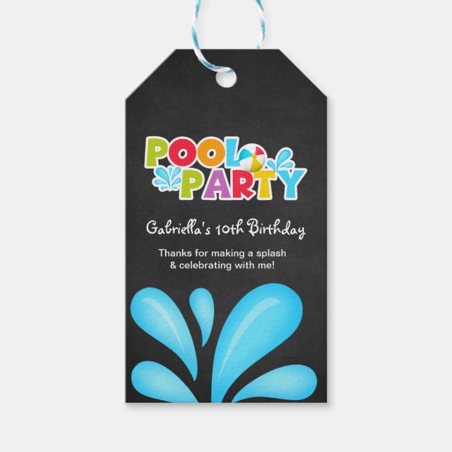 Etiqueta Para Presente Piscina Festa Grande Abertura Obrigado Dando Etiqu (Frente)
