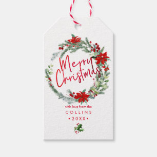 Etiqueta Para Presente PixDezines ACRUÁGENA DE NATAL EM Aquarela COROA