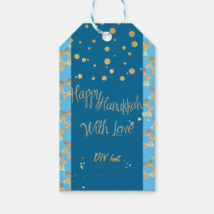 Etiqueta Para Presente PixDezines Happy Hanukkah/Faux Dourado/DY Cores