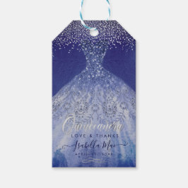Etiqueta Para Presente PixDezines Quinceanera Sparkle Gown, Blue Ombre