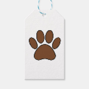 Etiqueta Para Presente Pixel Dog Paw Print