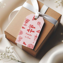 Etiqueta Para Presente Pizza 1rua Fatia Desenhada De Festa de aniversário