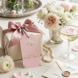 Etiqueta Para Presente Placa de Boas-Vindas Pérolas Rosa e Prosecco