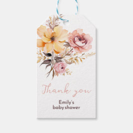 Etiqueta Para Presente Placa de chá de fraldas de menina cor-de-rosa embe