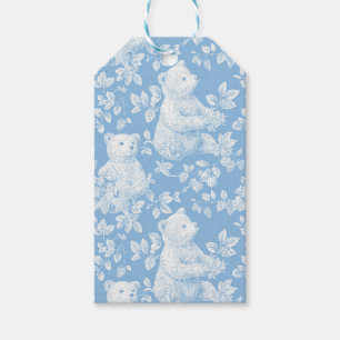 Etiqueta Para Presente Placa de Chá de fraldas de Urso Floral de Toile Fr