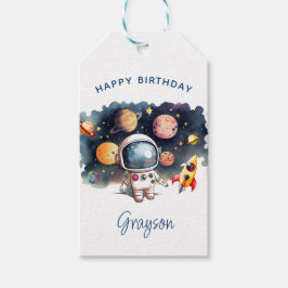 Etiqueta Para Presente Planetas Exteriores Feliz Aniversário