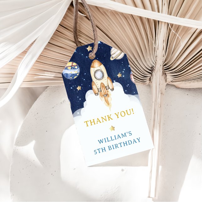 Etiqueta Para Presente Planetas Externos Navio de Foguete Obrigado (Criador carregado)