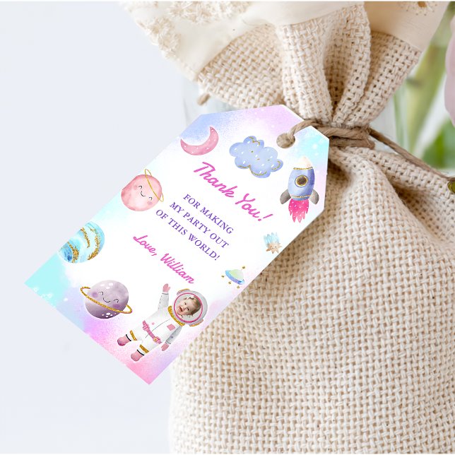 Etiqueta Para Presente Planetas Externos Navio De Foguete Obrigado Etique (Criador carregado)