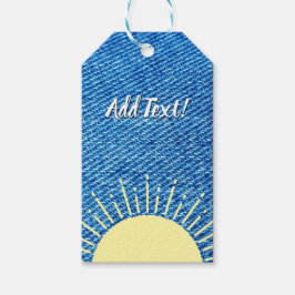 Etiqueta Para Presente Plano de Fundo do Chá de fraldas Sunshine Denim Pe