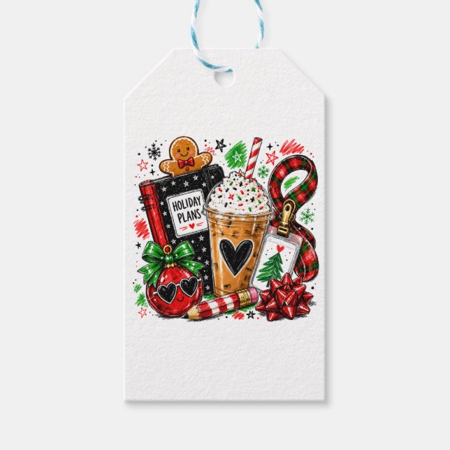 Etiqueta Para Presente Planos de Férias & Café (Frente)