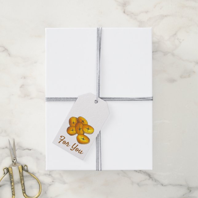 Etiqueta Para Presente Planos Frescos Cozinhar Bananas Caribe Comida (Com cordão)