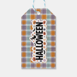 Etiqueta Para Presente Playful Halloween Plaid