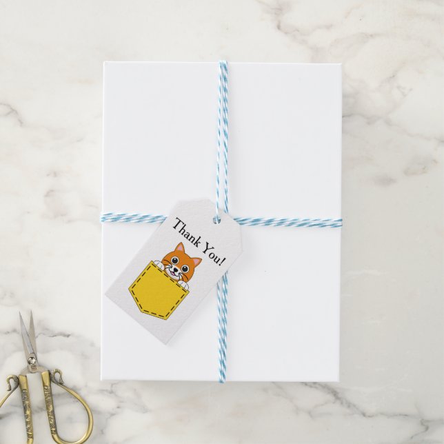 Etiqueta Para Presente Pocket Pet Cat Personalizar (Com cordão)