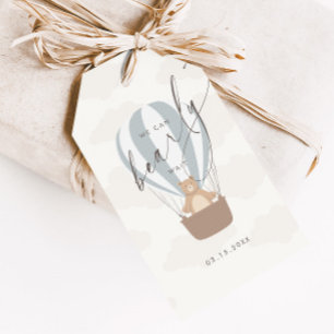 Etiqueta Para Presente Podemos Esperar. Baby Boy Blue Balloon Chá