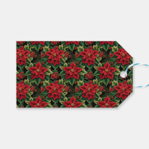 Etiqueta Para Presente Poinsétias de Natal