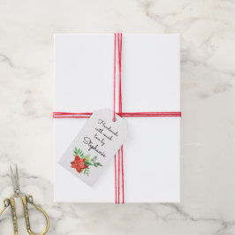 Etiqueta Para Presente Poinsettia Feito à Mão com Amor Nome Natal