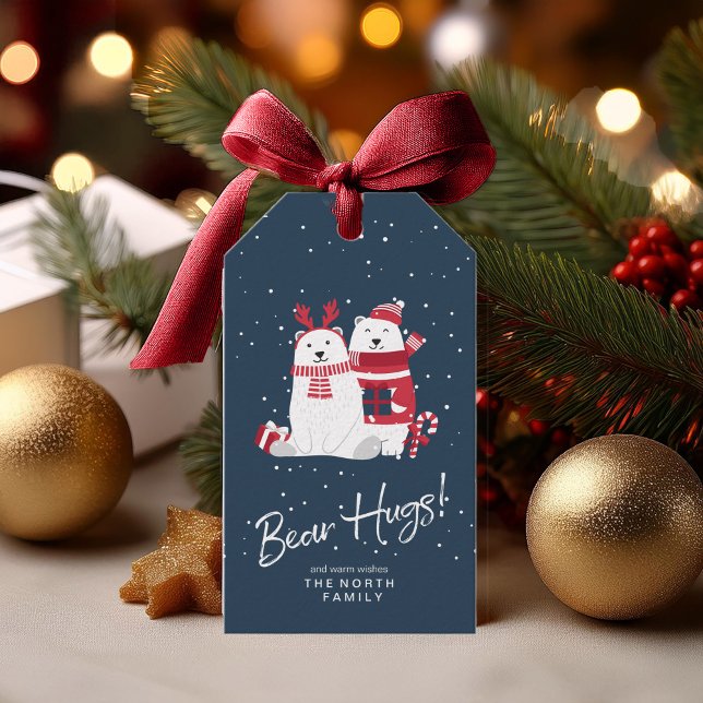 Etiqueta Para Presente Polar Bear Hugs & Warm Wish ID851 (Criador carregado)