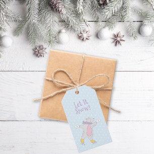 Etiqueta Para Presente Polar Bear Skating Whimsic Christmas