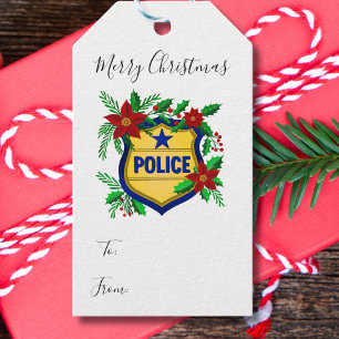 Etiqueta Para Presente Polícia Feliz Natal Para, De