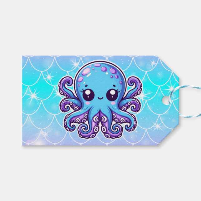 Etiqueta Para Presente Polvo azul-claro (Frente (horizontal))