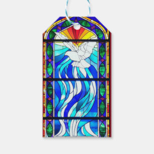 Etiqueta Para Presente Pomba do Espírito Santo da janela da igreja do